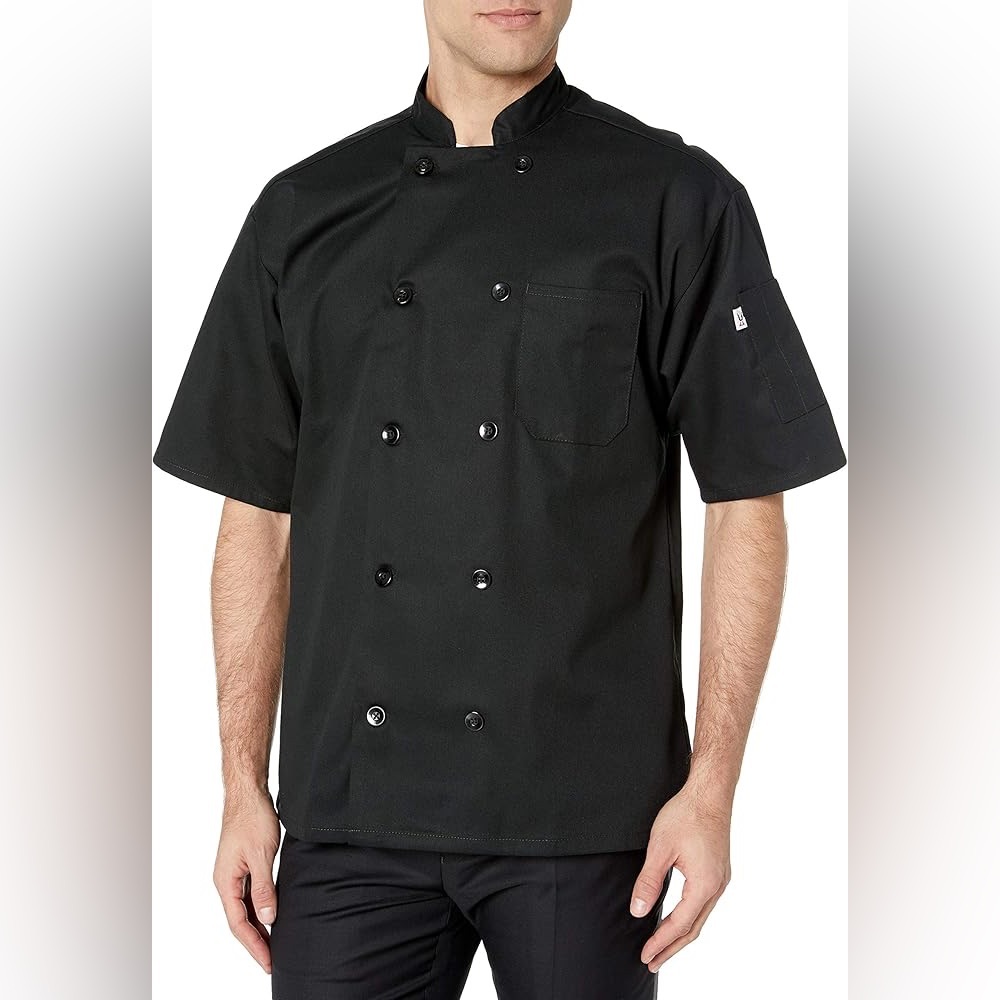 🆕 Men's Chef Jacket black size small F-08